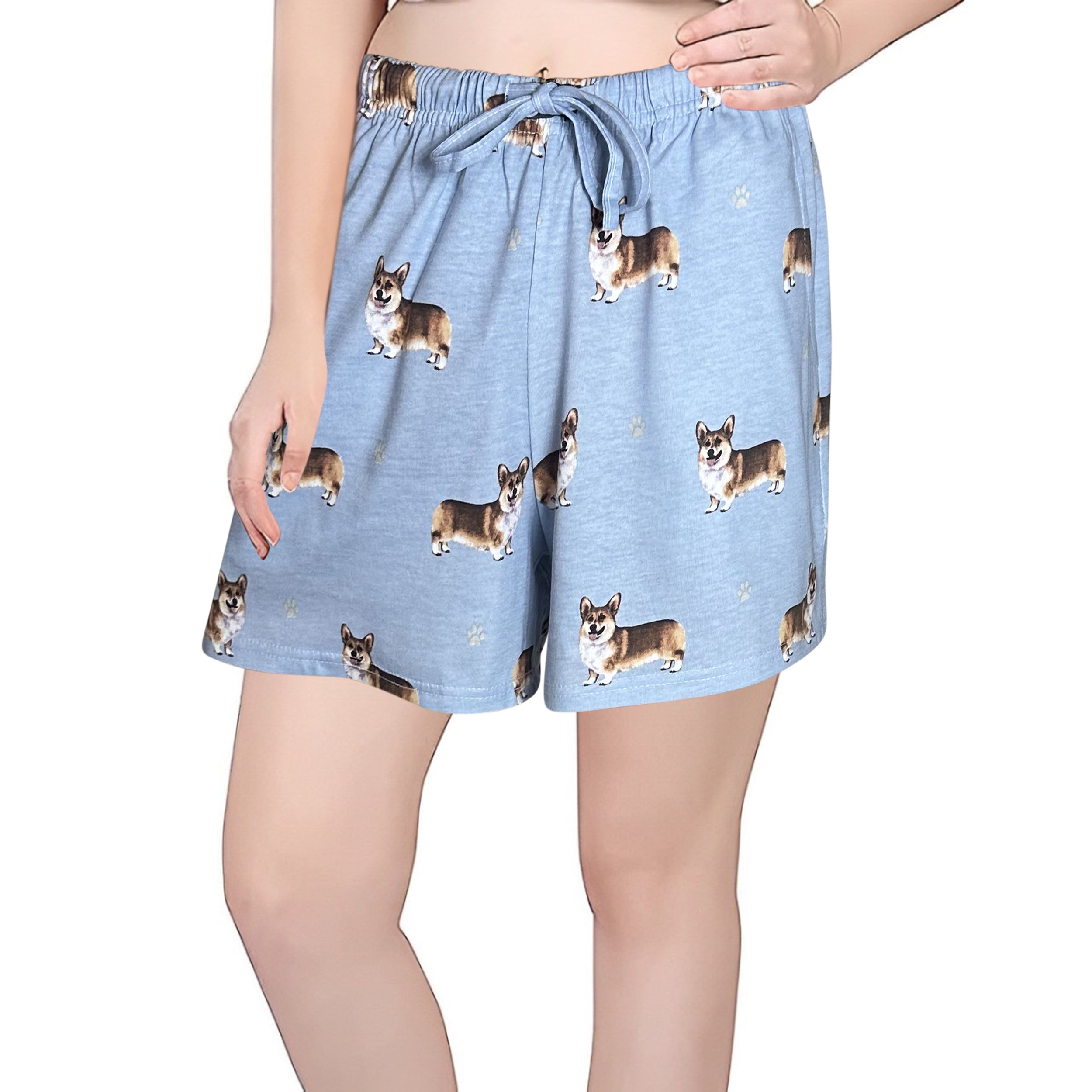 Cute Welsh Corgi Print Womens Lounge Shorts