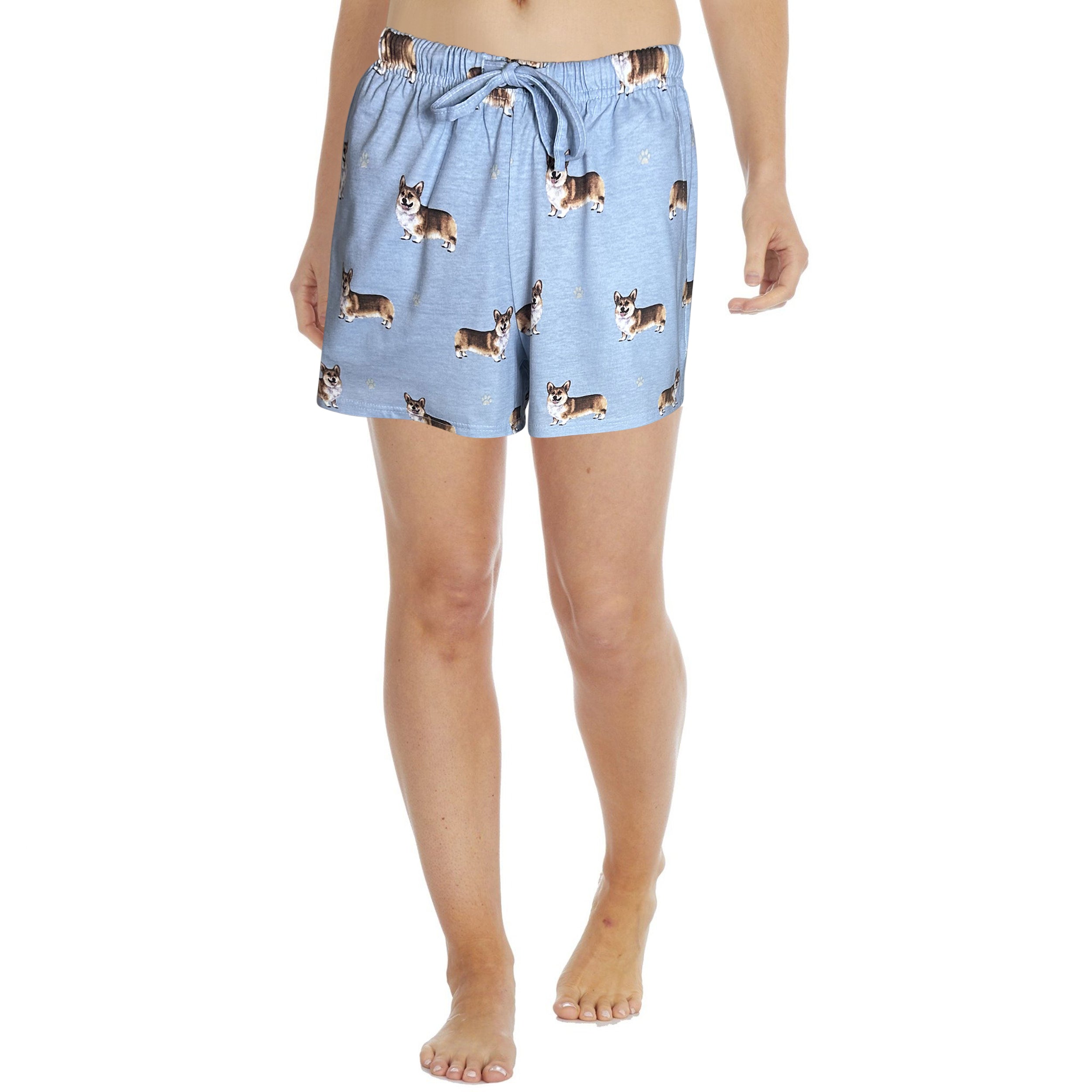 Cute Welsh Corgi Print Womens Lounge Shorts