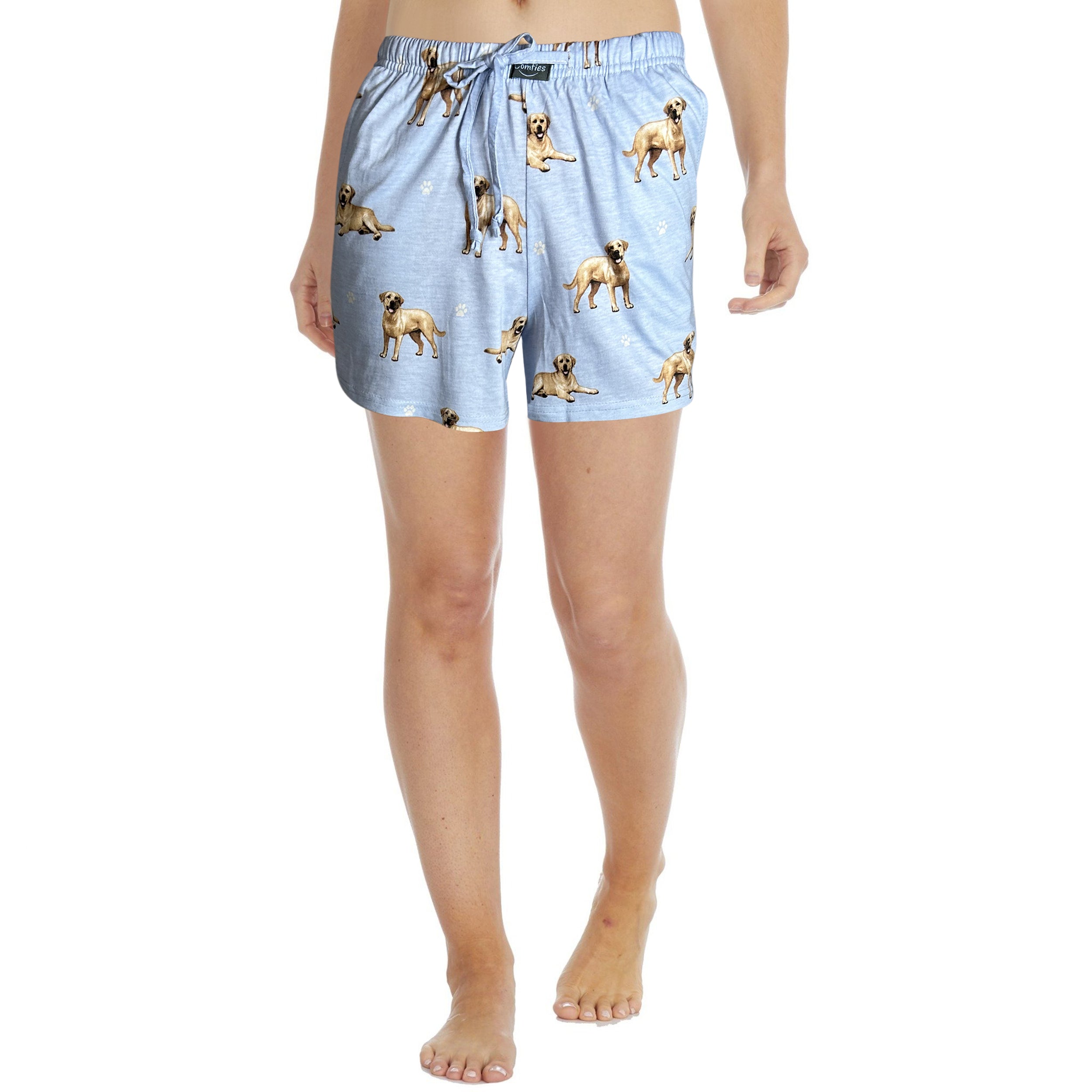 Labrador Yellow Womens Lounge Shorts - Comfy Dog Print Pet Lover Gift